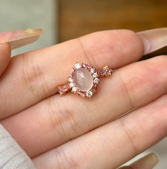 Summer New Zircon Ring, Natural Colored Gemstone Couple Rings, Cold Style Light Luxury Adjustable Index Finger Ring For Women