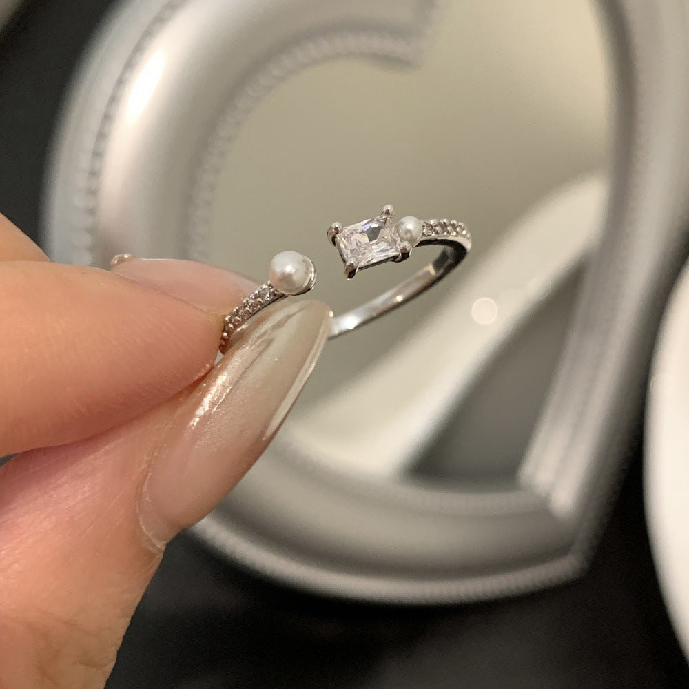 Summer New Zircon Ring, Natural Colored Gemstone Couple Rings, Cold Style Light Luxury Adjustable Index Finger Ring For Women